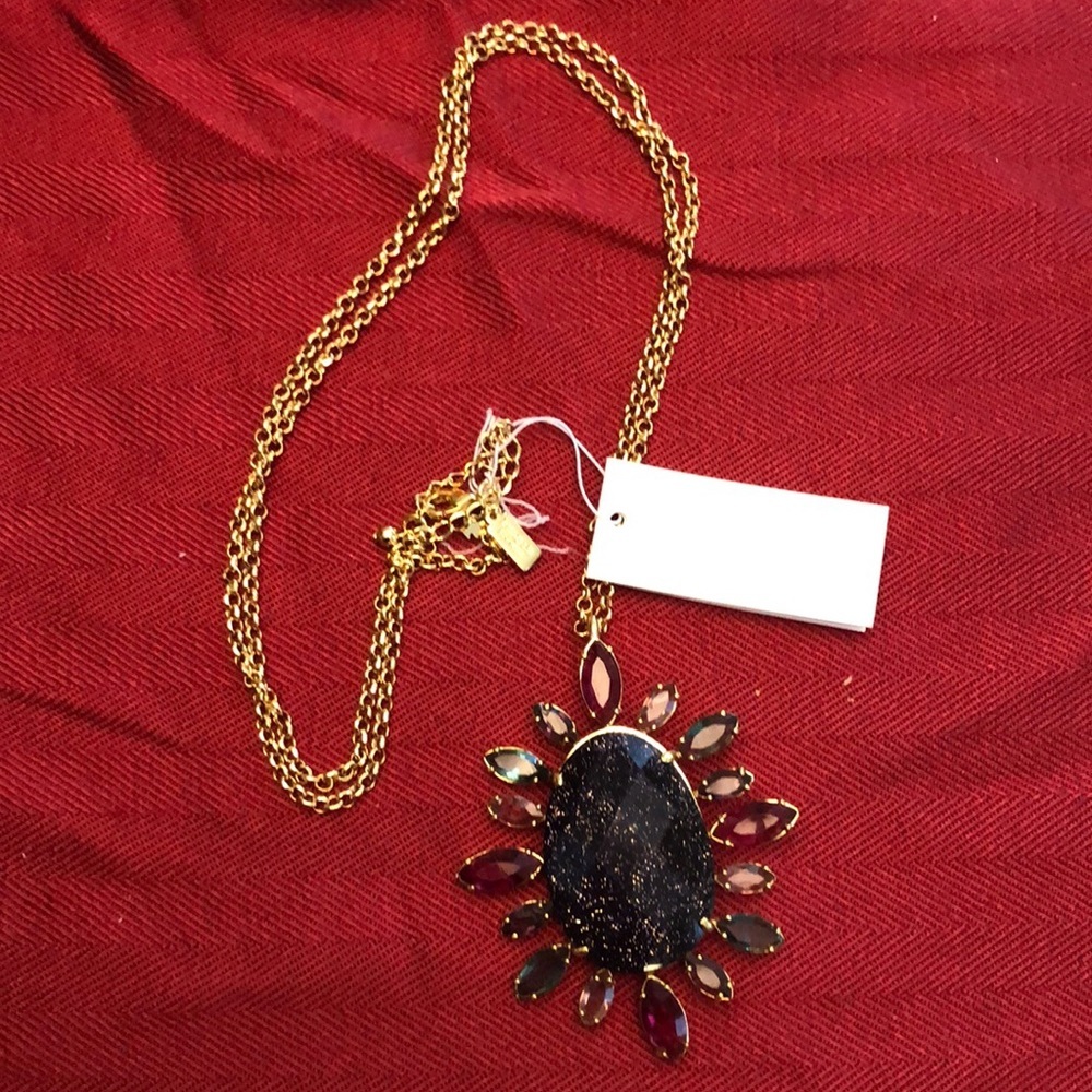Kate Spade Night Sky Pendant Flower Statement Necklace NWT
